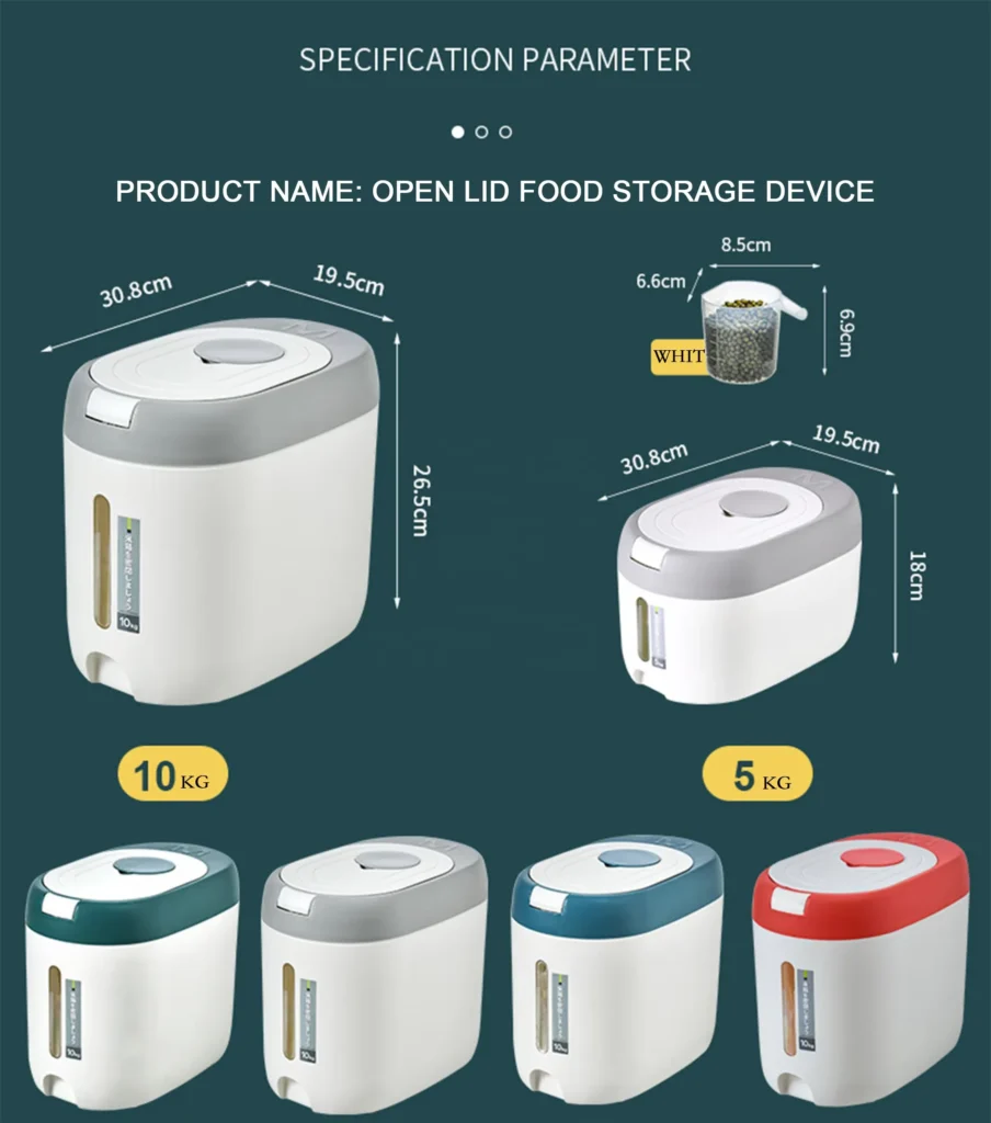 10KG Kitchen Plastic storage container Moisture-Proof